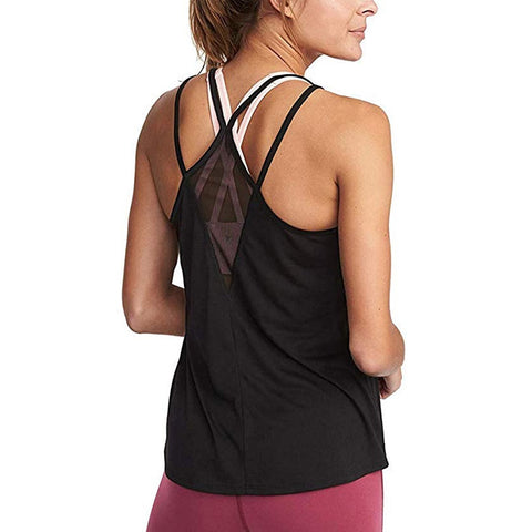 Women Activewear Sexy Open Back Yoga Shirt Workout