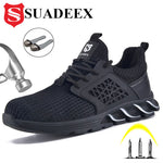 SUADEEX Men Safety Shoes Boots Breathable